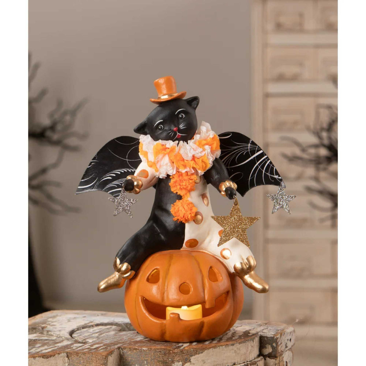 Bethany Lowe Clowning Cat On Jack - - SBKGifts.com