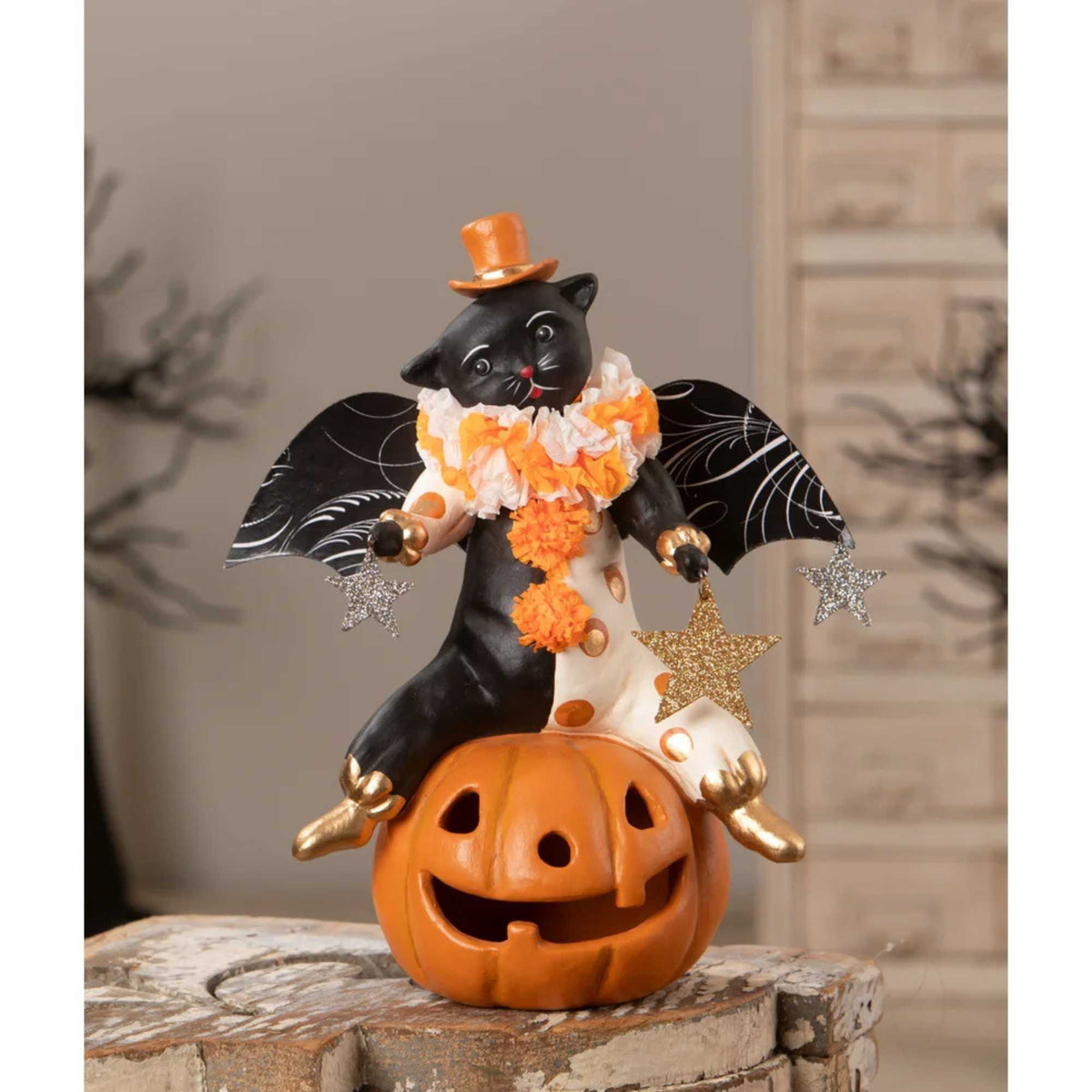 Bethany Lowe Clowning Cat On Jack - - SBKGifts.com