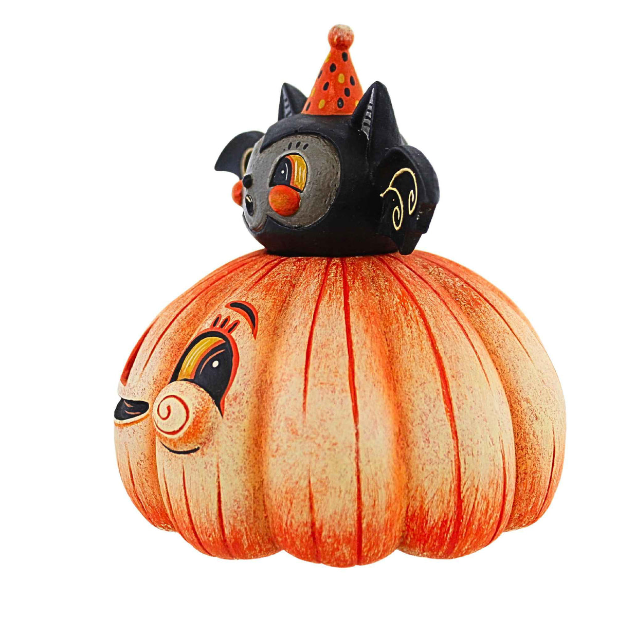 Bethany Lowe Squatty Pumpkin Batty - - SBKGifts.com