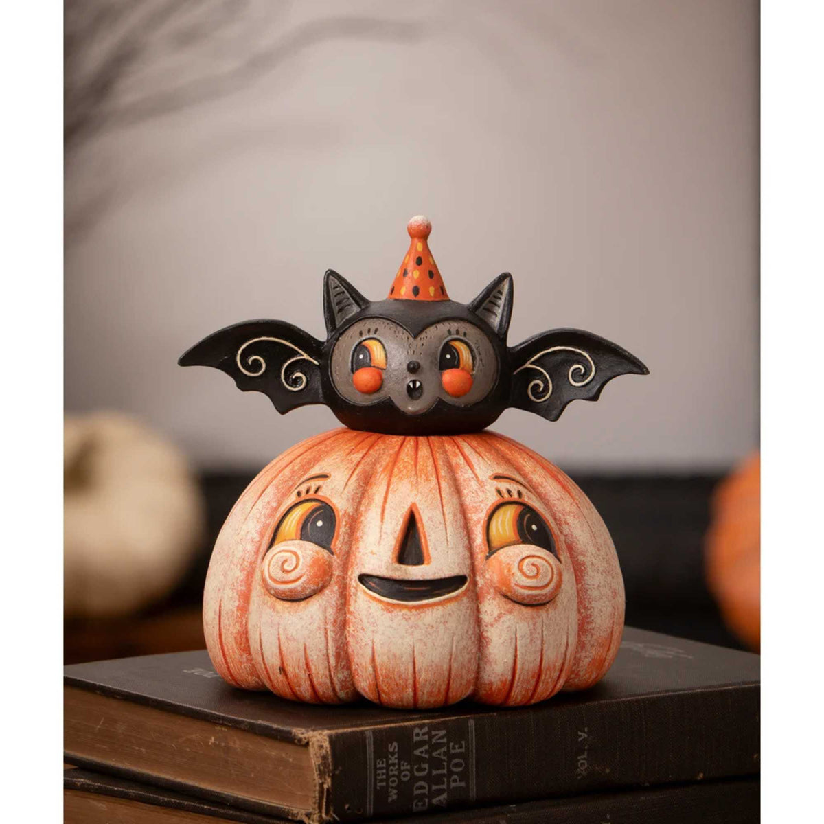 Bethany Lowe Squatty Pumpkin Batty - - SBKGifts.com