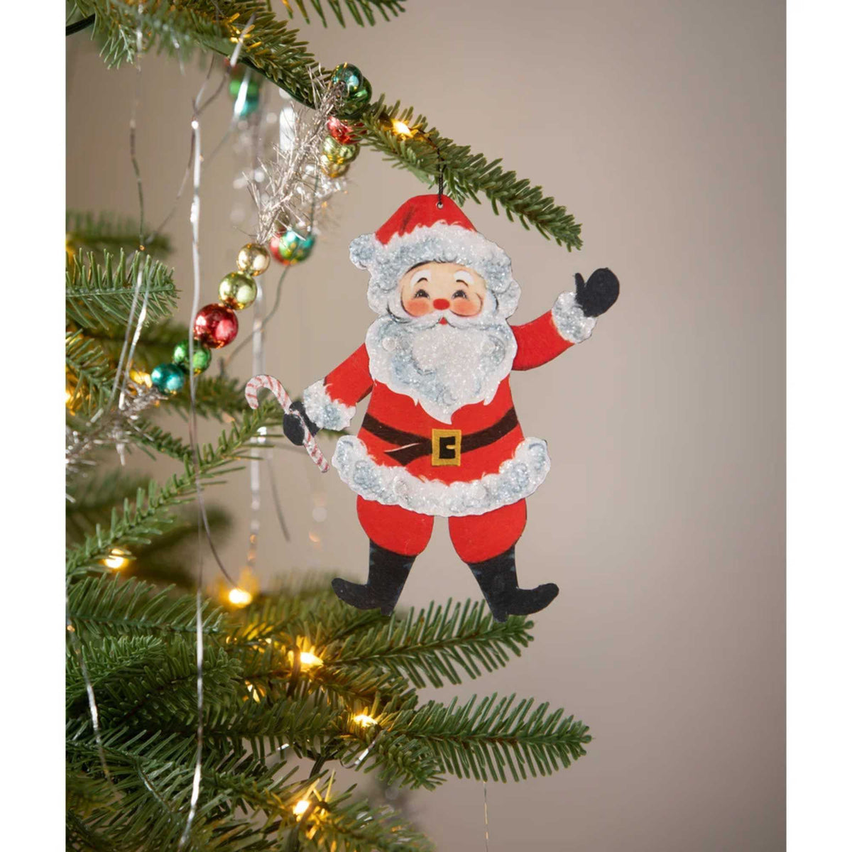 Bethany Lowe Retro Rockin' Santa Ornament - - SBKGifts.com