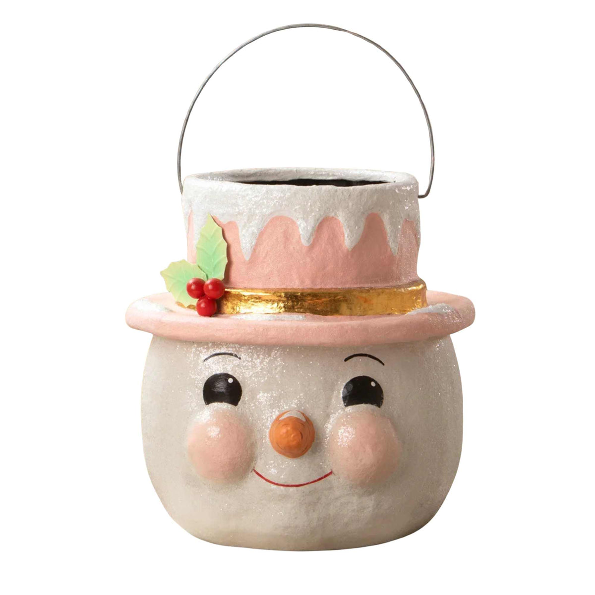 65854 Pastel Holly Hat Snowman Lg KA4114