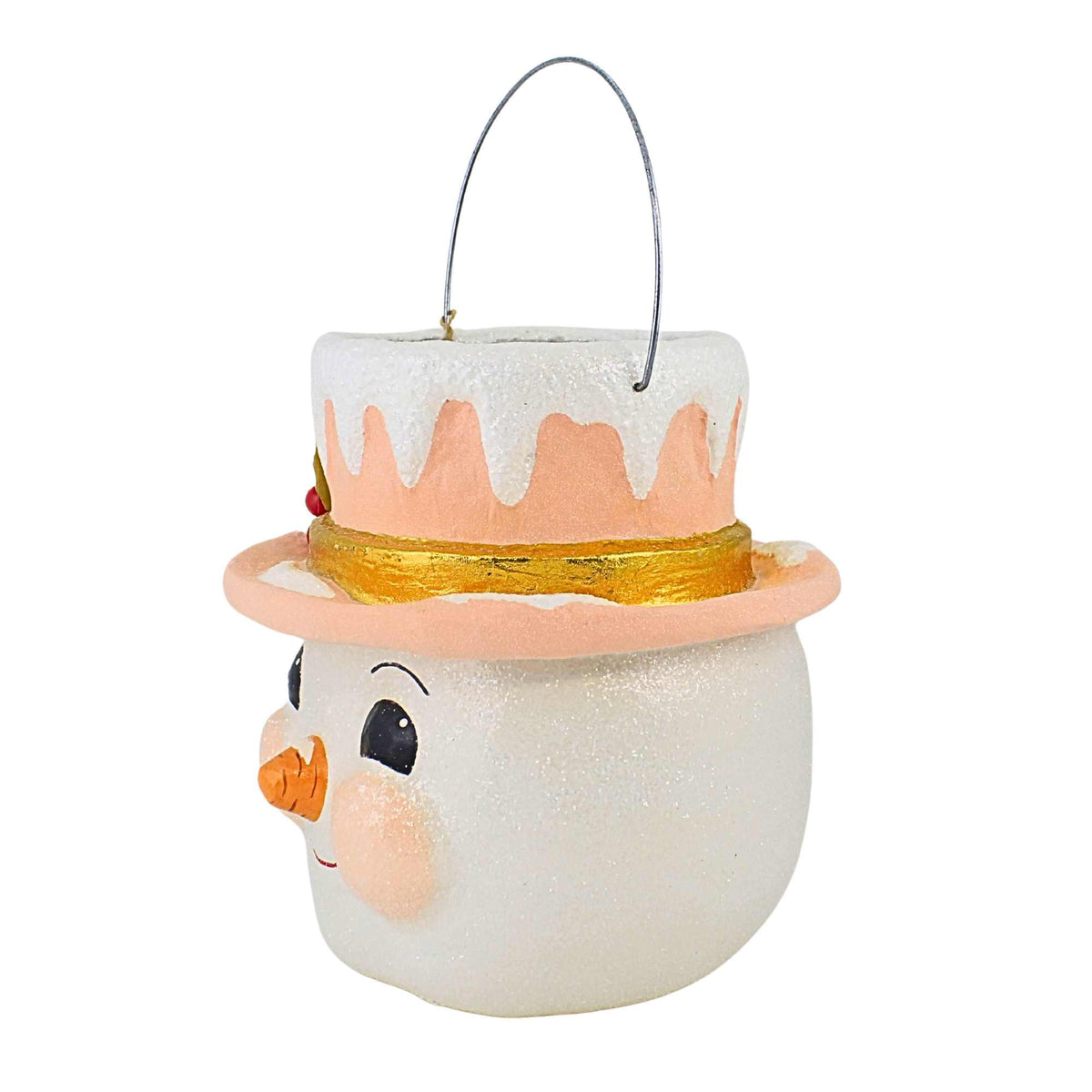 Bethany Lowe Pastel Holly Hat Snowman Lg - - SBKGifts.com