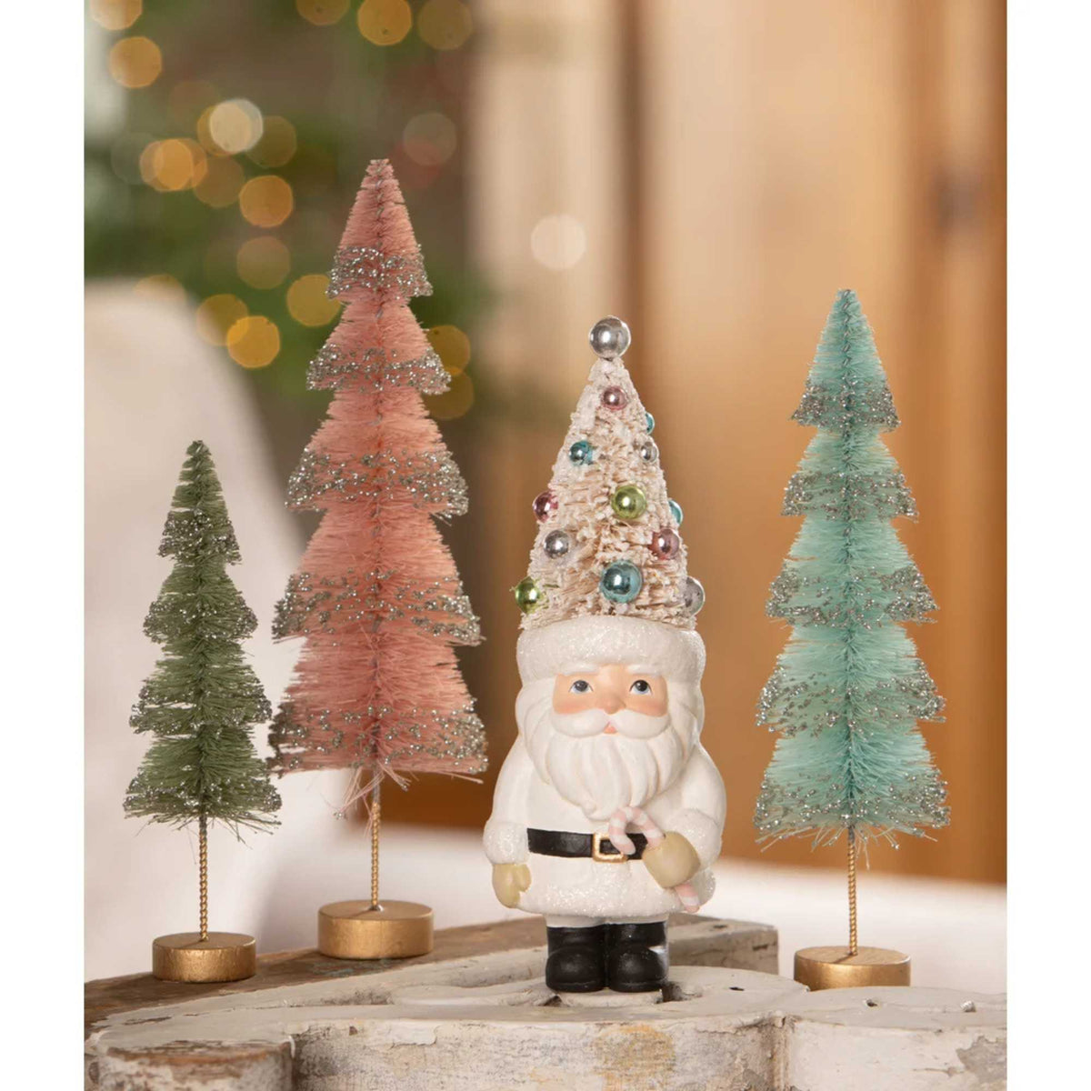 Bethany Lowe Pastel Tree Santa With Candy - - SBKGifts.com
