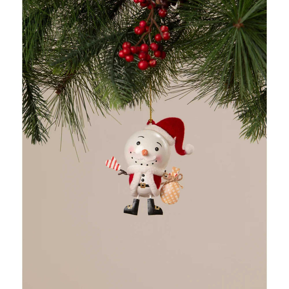Bethany Lowe Snowman Santa Ornament - - SBKGifts.com