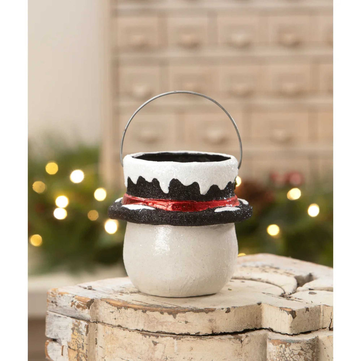 Bethany Lowe Holly Hat Snowman Small - - SBKGifts.com