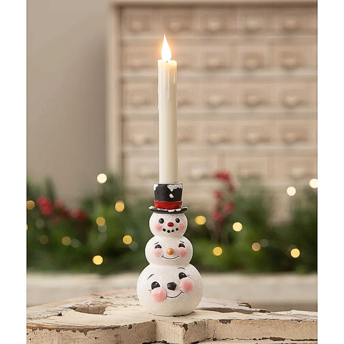65865 Snowman Stack Candlestick TF5256
