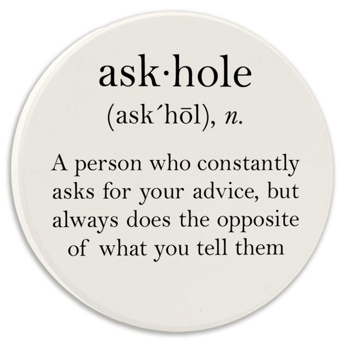 Tipsy Coasters Askhole Definition - - SBKGifts.com