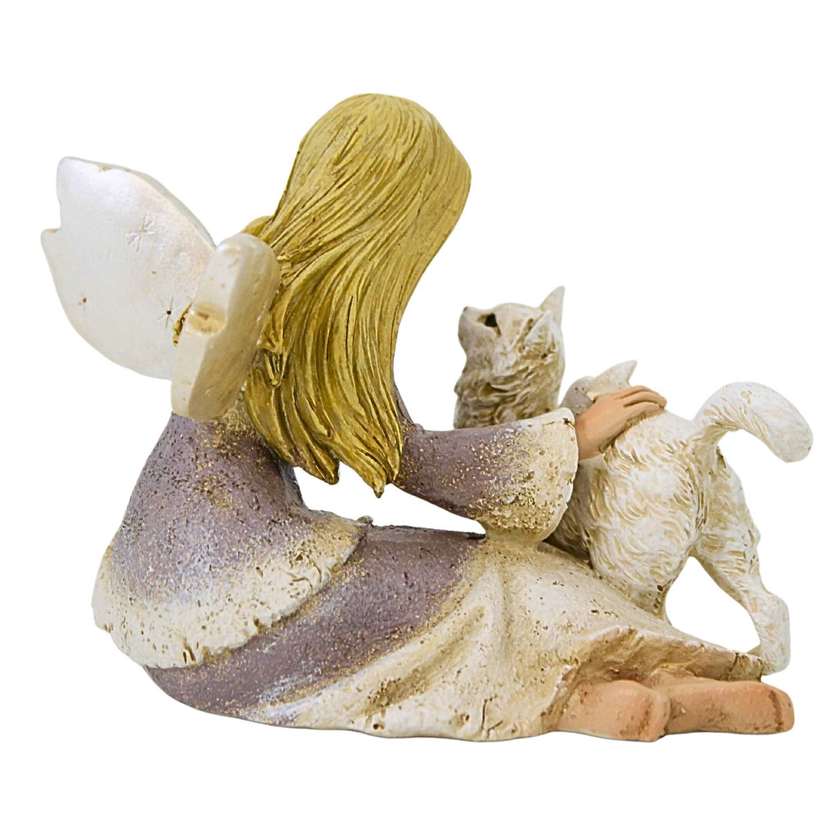 Roman Angel With Cat Figurine - - SBKGifts.com