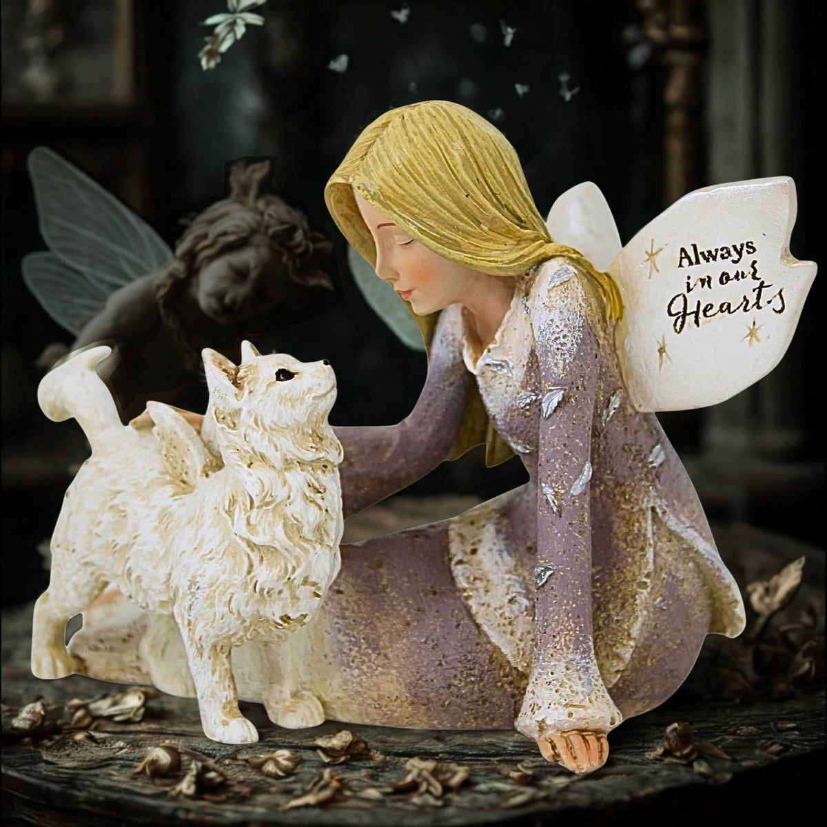 Roman Angel With Cat Figurine - - SBKGifts.com