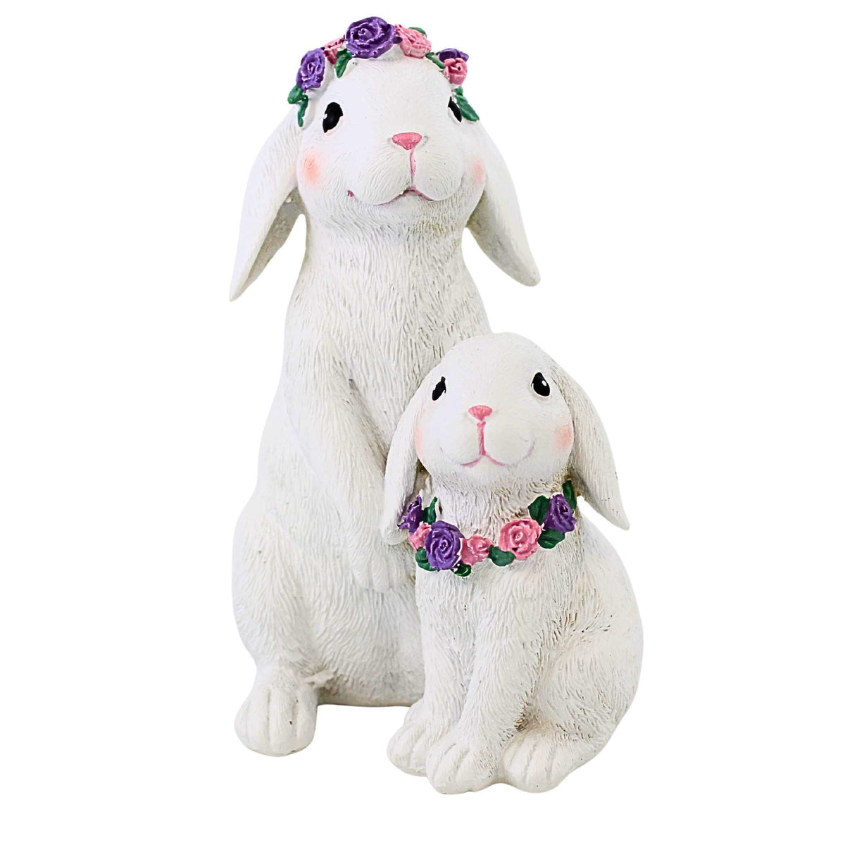 Roman Bunnies With Flowers Figurine - - SBKGifts.com