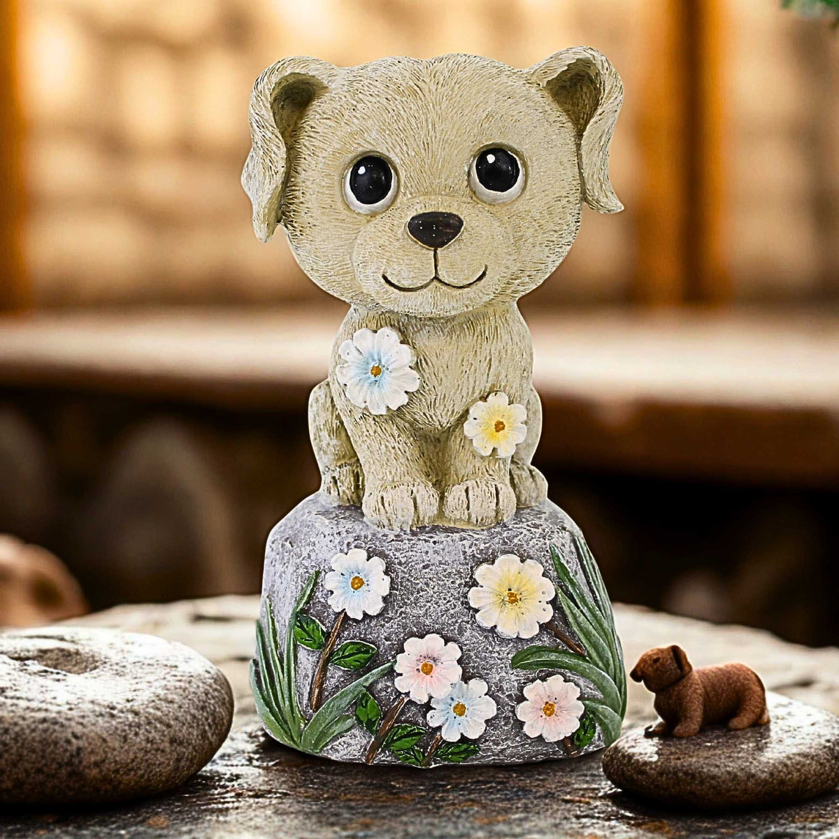 Roman Dog On Stone Figurine - - SBKGifts.com