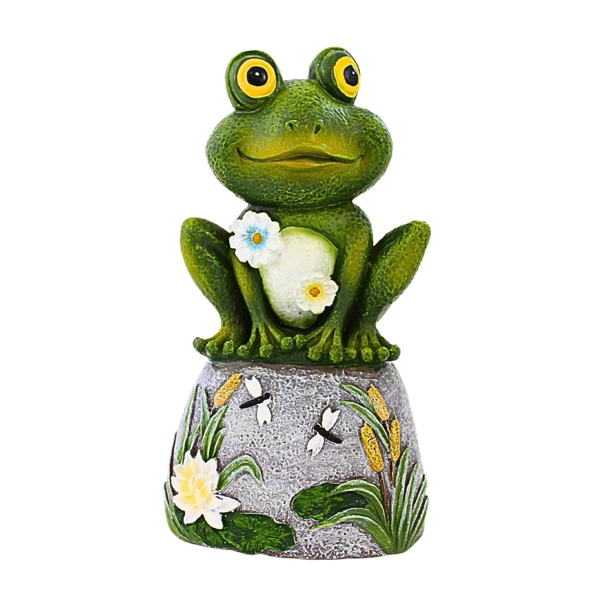65908 Frog On Stone Figurine 15487