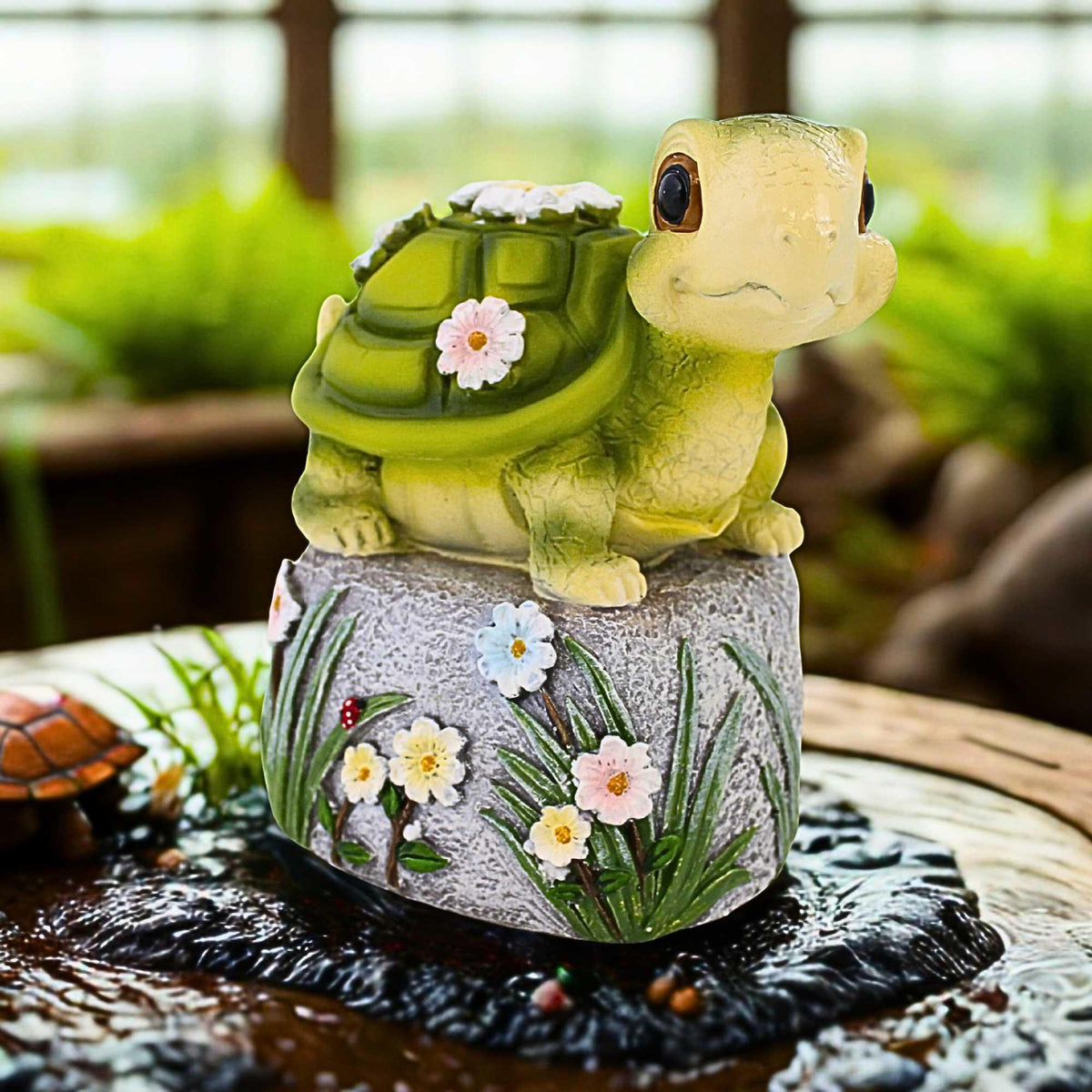 Roman Turtle On Stone Figurine - - SBKGifts.com