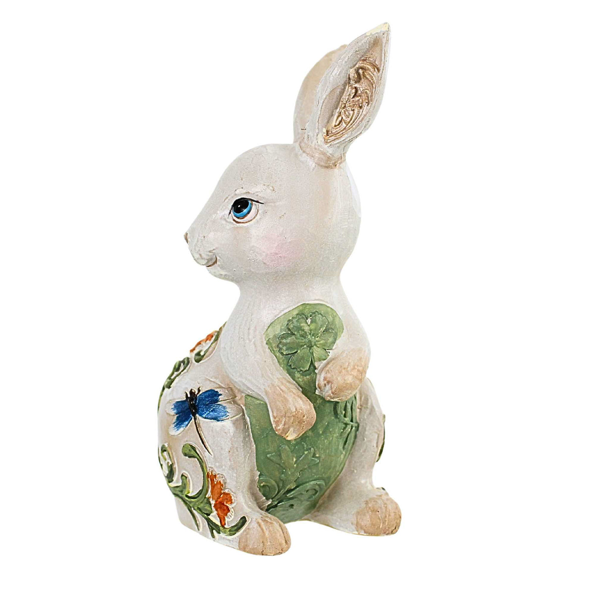Roman Rabbit Figurine With Flowers - - SBKGifts.com