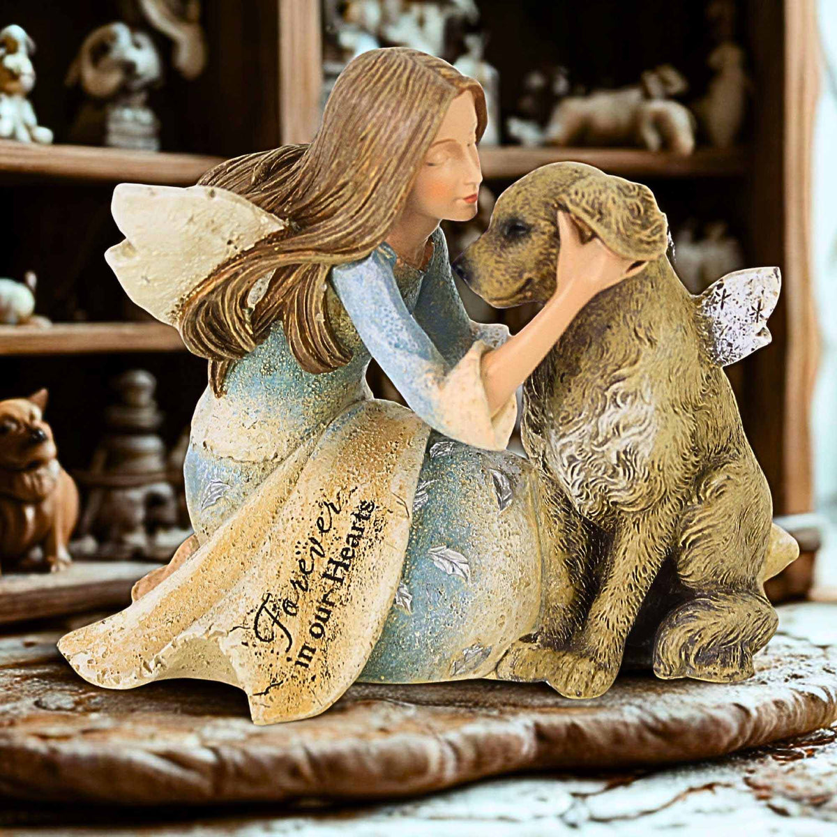 Roman Angel With Dog Figurine - - SBKGifts.com