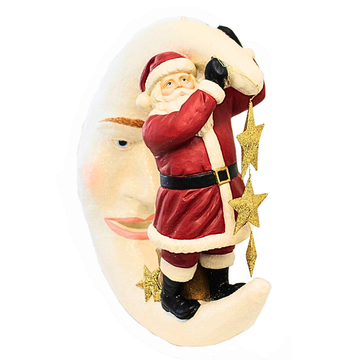 Bethany Lowe Starlight Santa In Moon - - SBKGifts.com