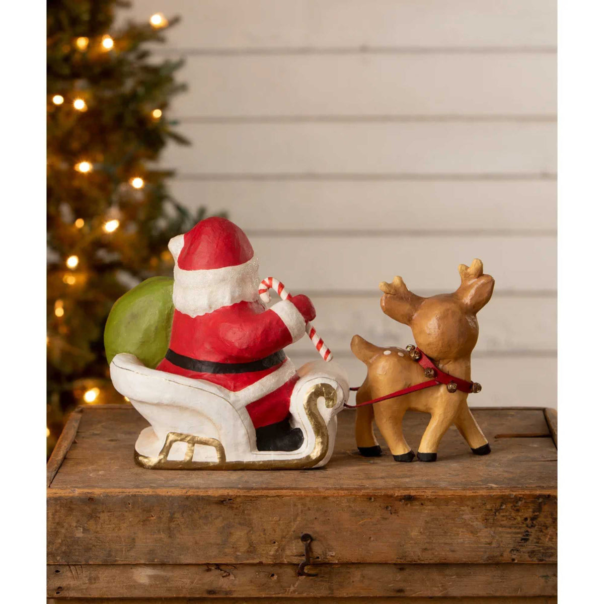 Bethany Lowe Santa's Reindeer And Sleigh - - SBKGifts.com
