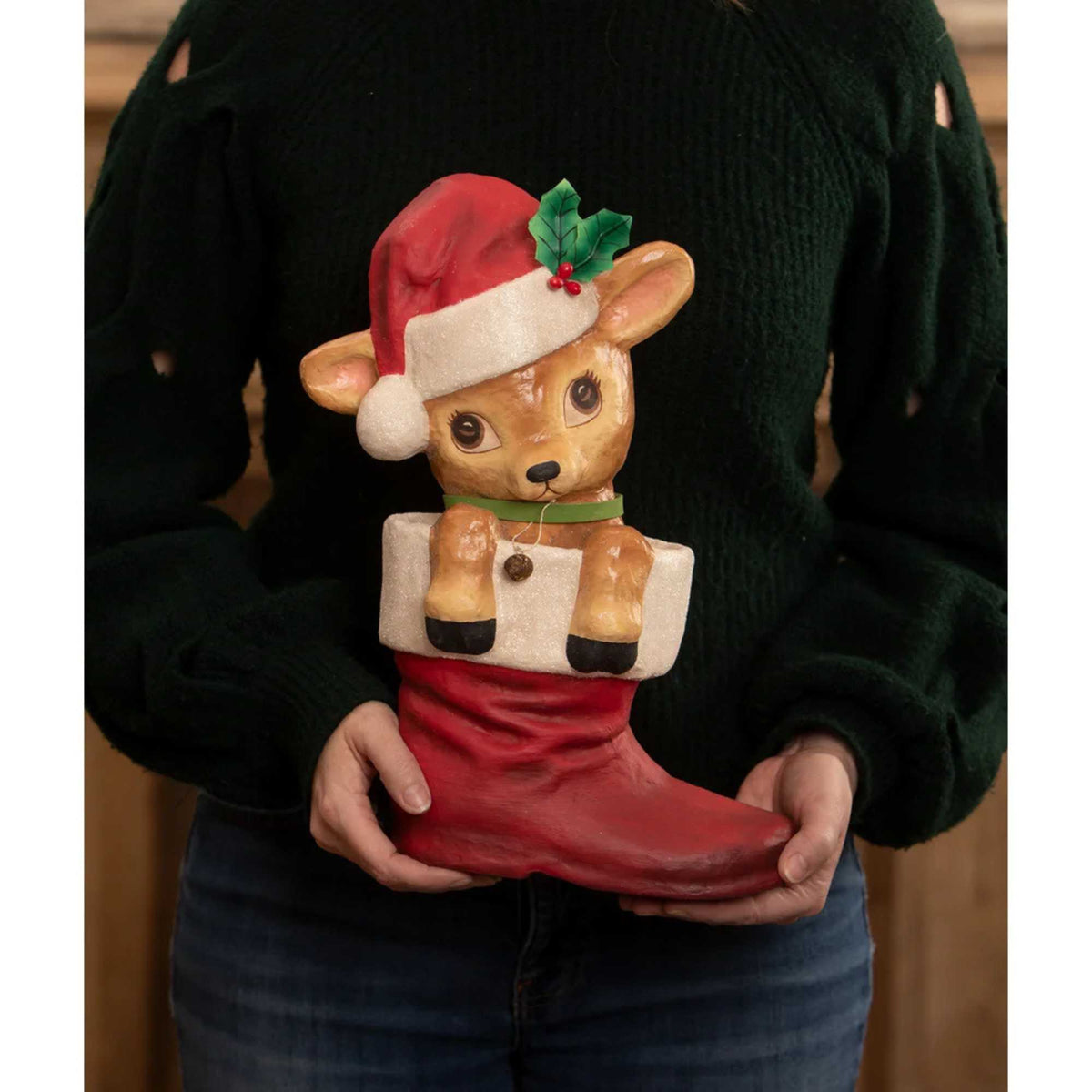 Bethany Lowe Reenie Reindeer In Boot - - SBKGifts.com
