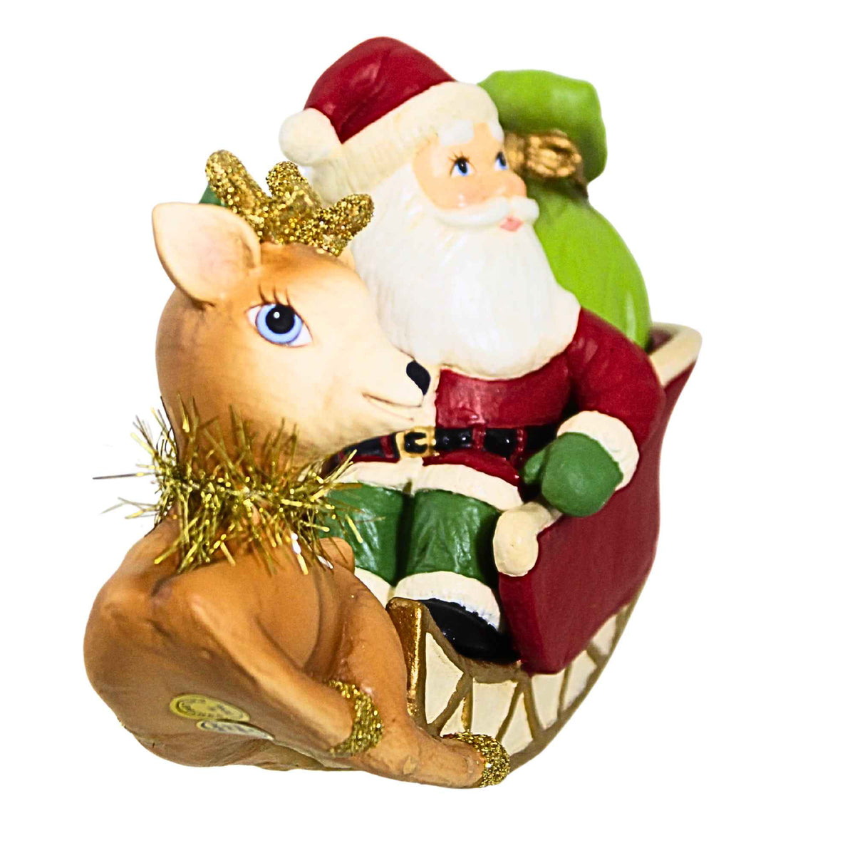 Bethany Lowe Rocking Santa In Sleigh - - SBKGifts.com