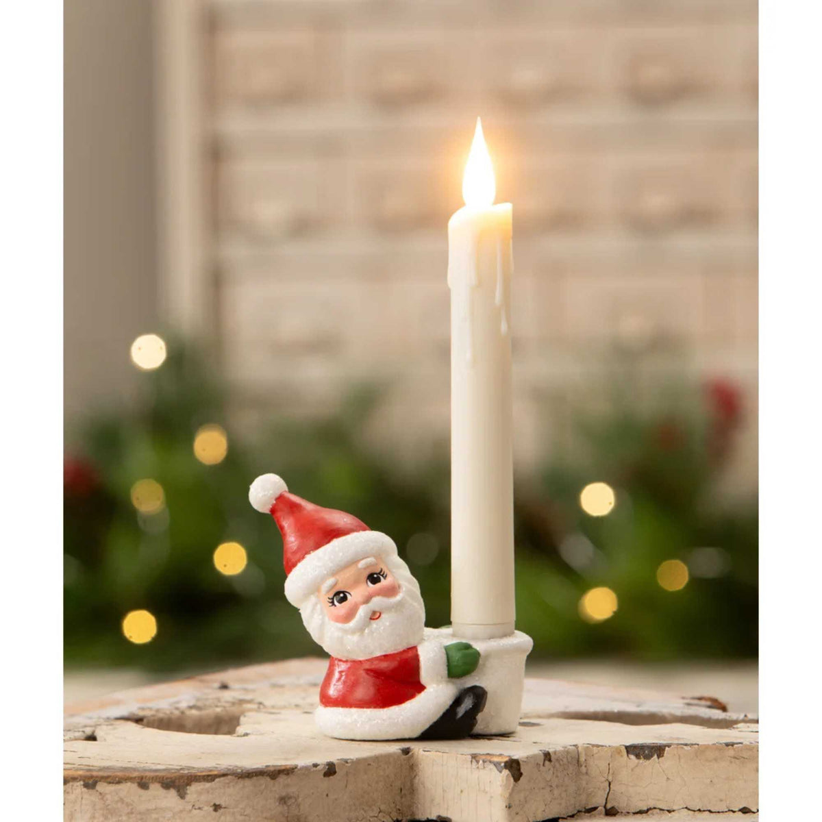 Bethany Lowe Santa Taper Candle Holder - - SBKGifts.com