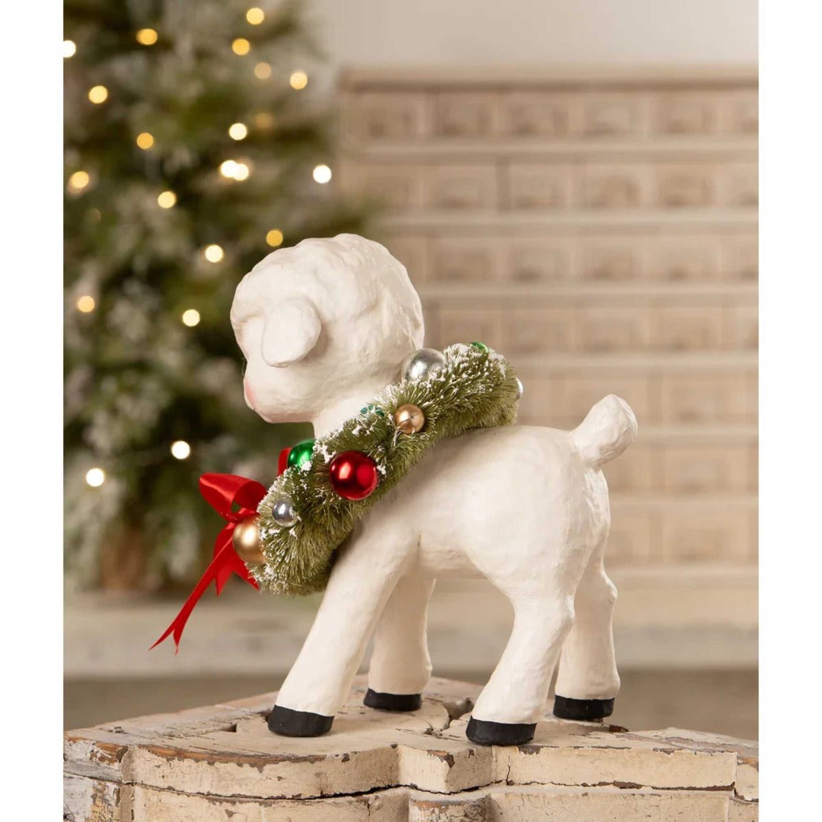 Bethany Lowe Noelle Lamb With Wreath - - SBKGifts.com