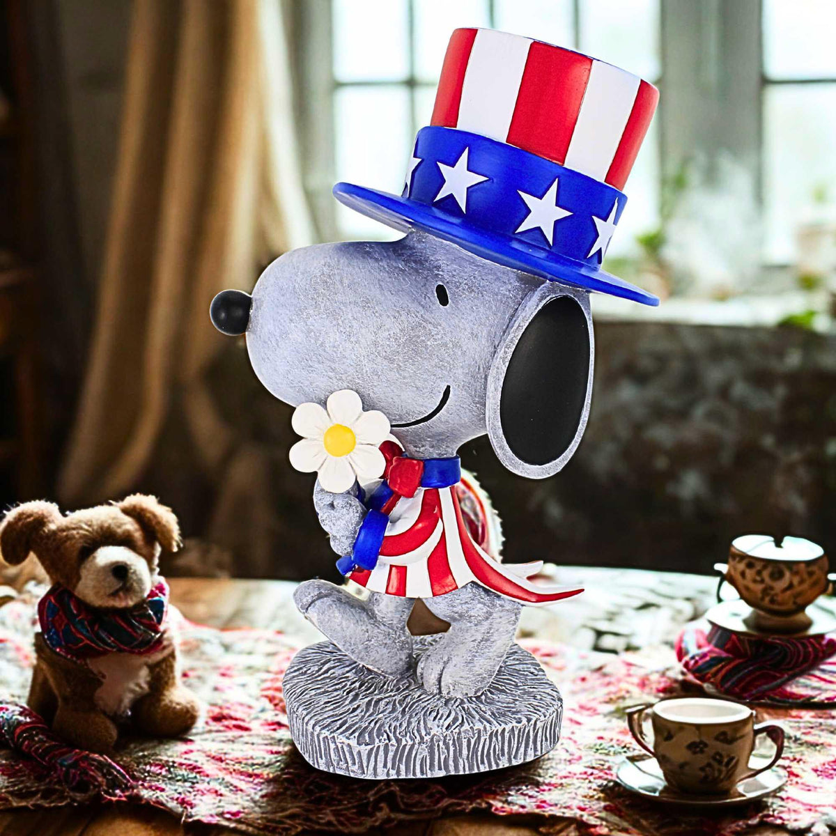 Roman Patriotic Snoopy Garden Statue - - SBKGifts.com