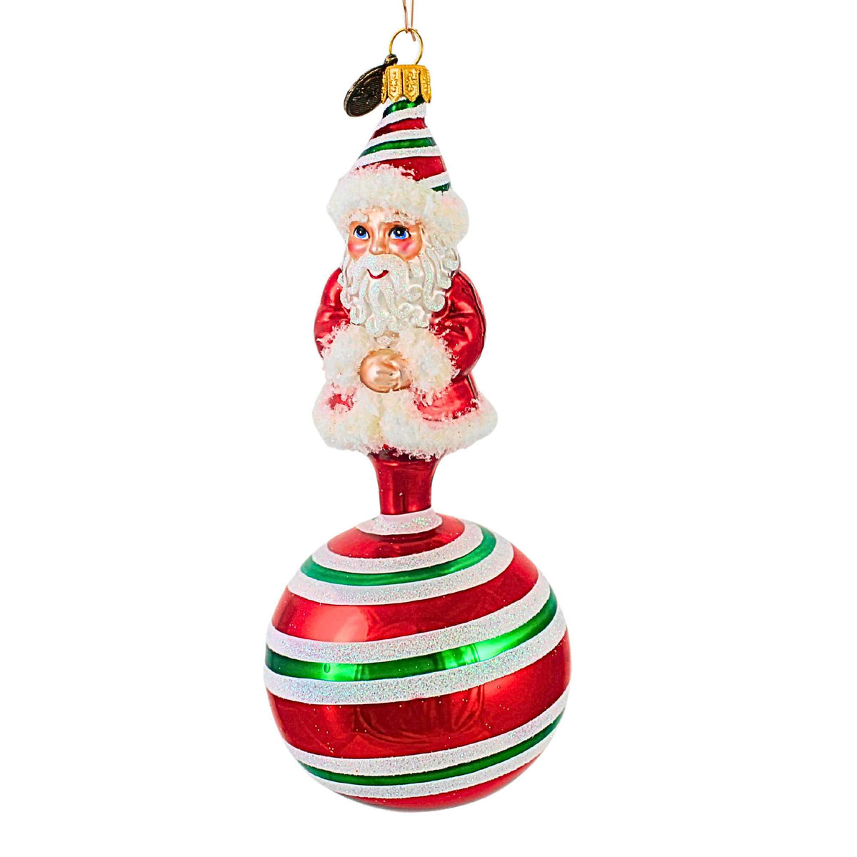 66036 Candy Cane Santa Ornament 2022079