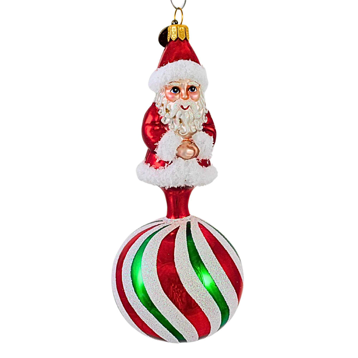 66038 Peppermint Swirl Santa Ornament 2022080
