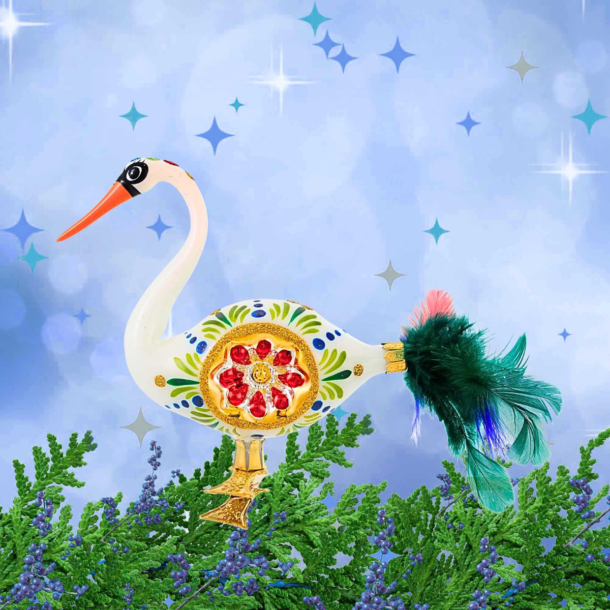 Blubom Ruby Reflector White Swan - - SBKGifts.com