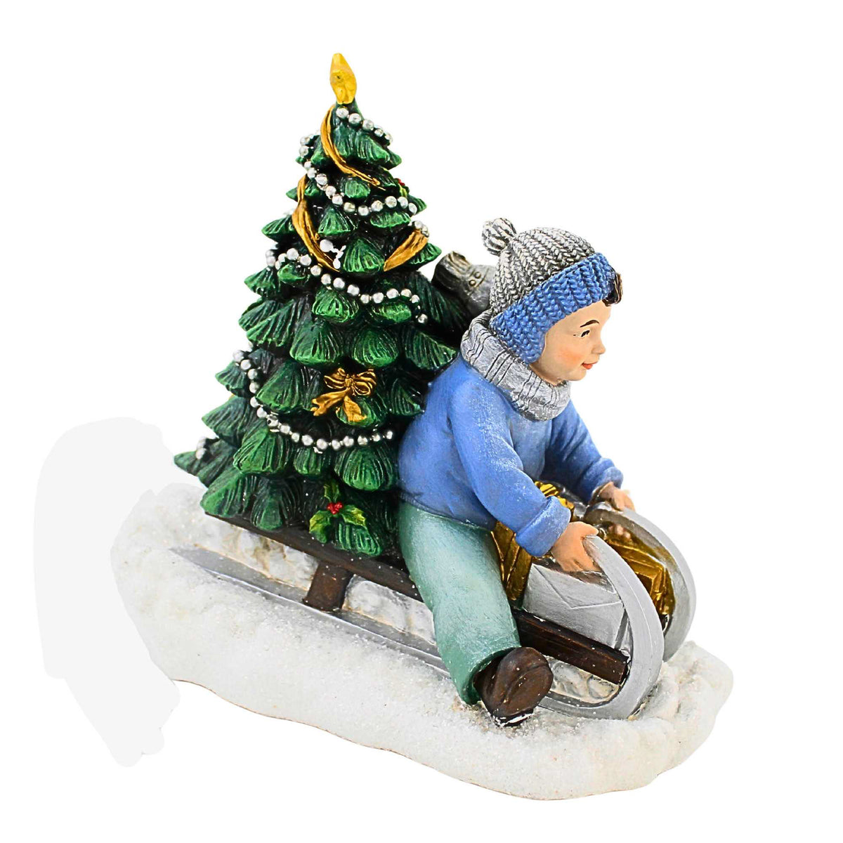 Joseph Studio Boy Sledding Figurine - - SBKGifts.com
