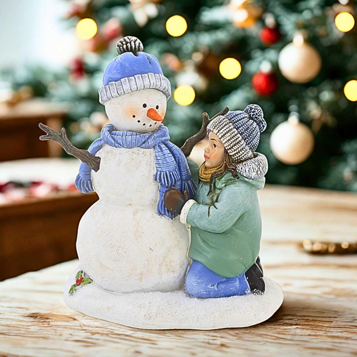 Joseph Studio Girl Building Snowman Figurine - - SBKGifts.com