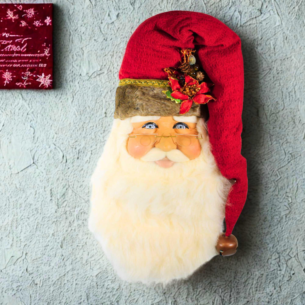 Karen Didion Woodland Lg Santa Head Wall Hanger - - SBKGifts.com