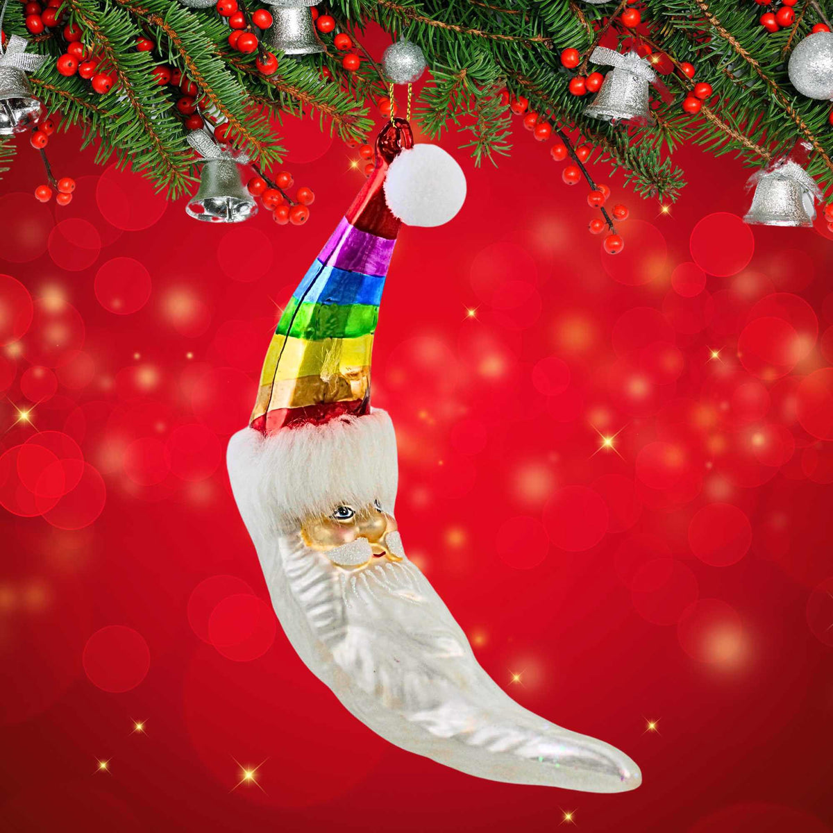 December Diamonds Rainbow Moon Santa - - SBKGifts.com