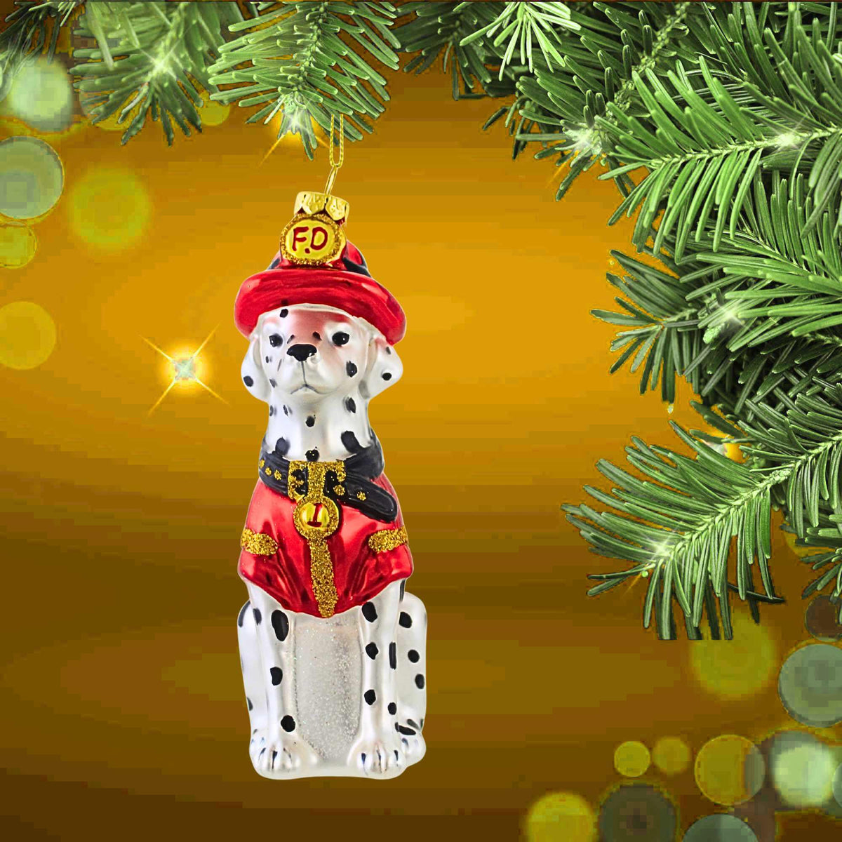 December Diamonds Dalmatian Fireman - - SBKGifts.com