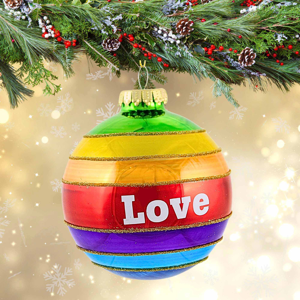 December Diamonds Rainbow Love Ball Ornament - - SBKGifts.com