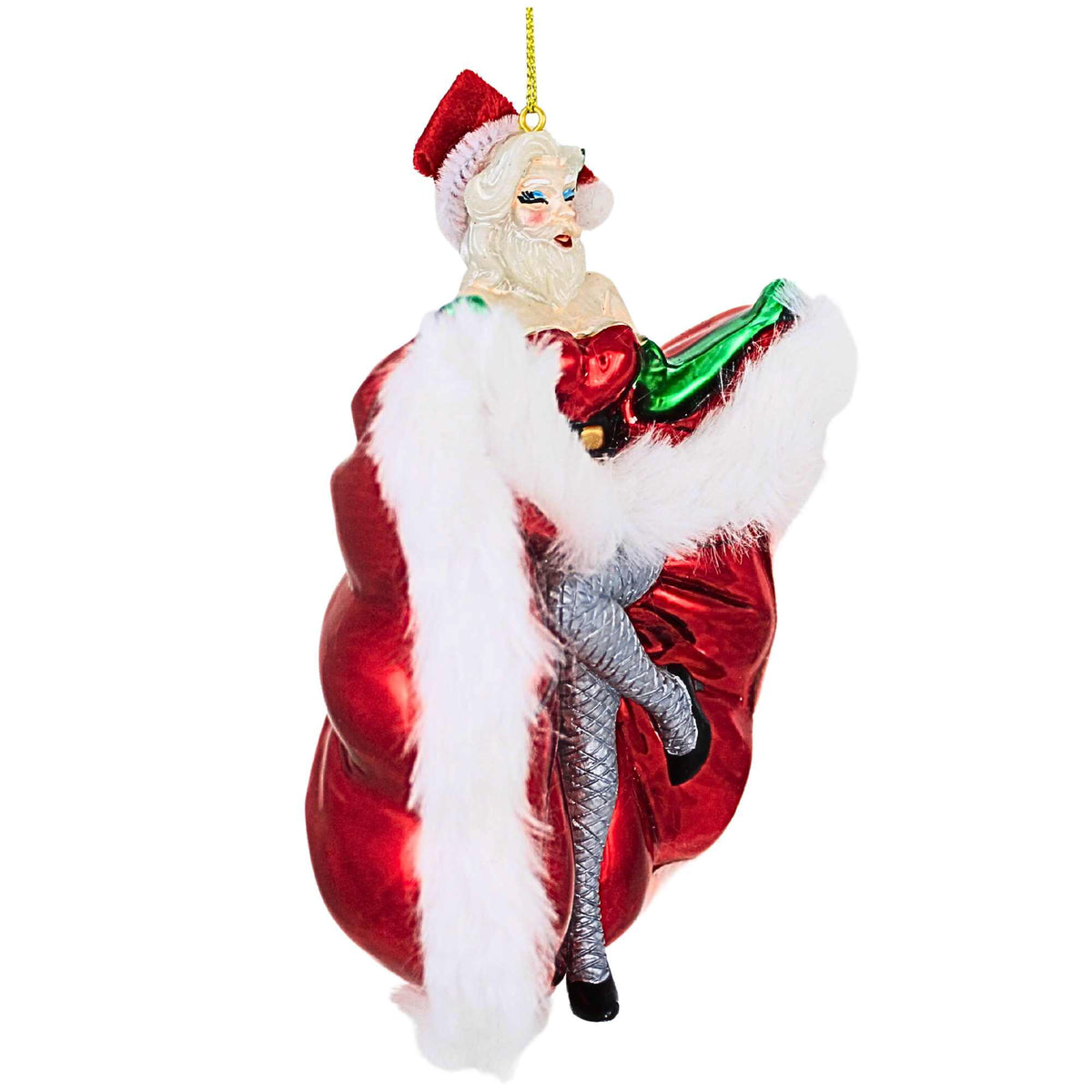 December Diamonds Can Can Santa In Dress - - SBKGifts.com