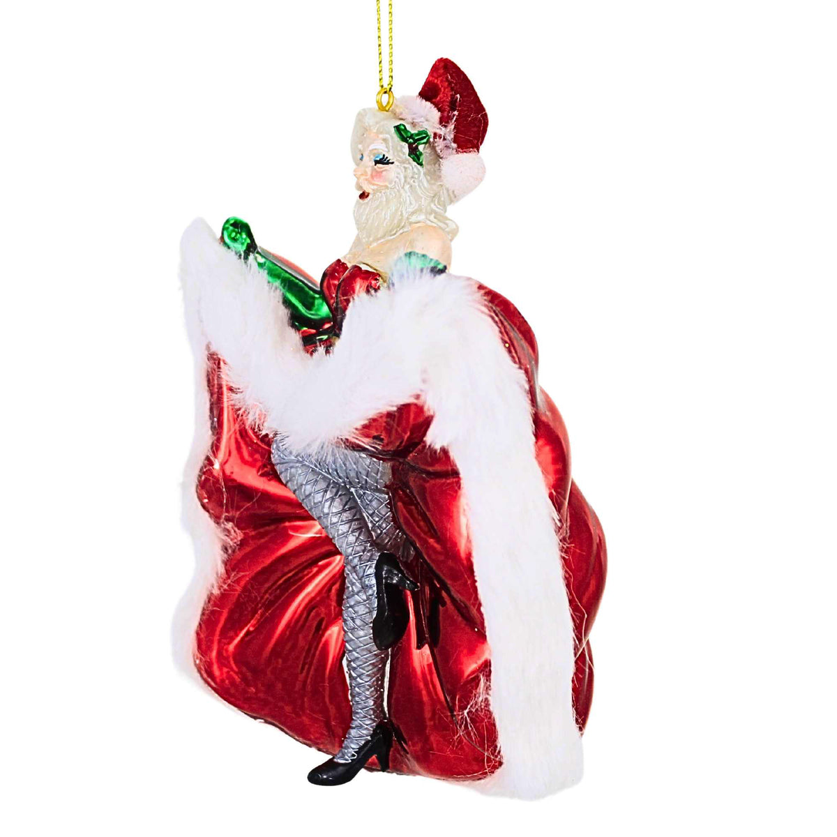 December Diamonds Can Can Santa In Dress - - SBKGifts.com