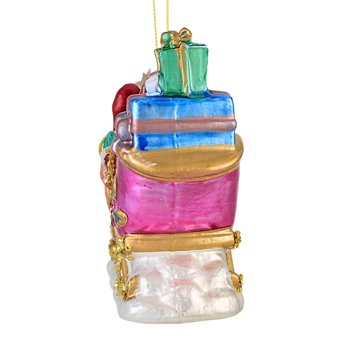 December Diamonds Flamingo Sled With Santa Ornament - - SBKGifts.com