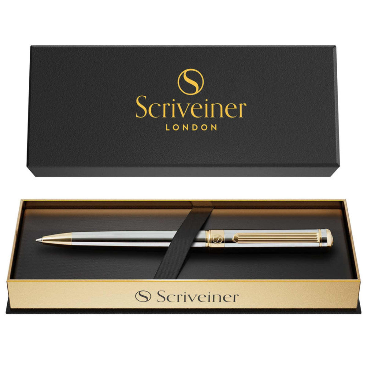 Scriveiner London Scriveiner Classic Silver Ballpoint Pen - - SBKGifts.com