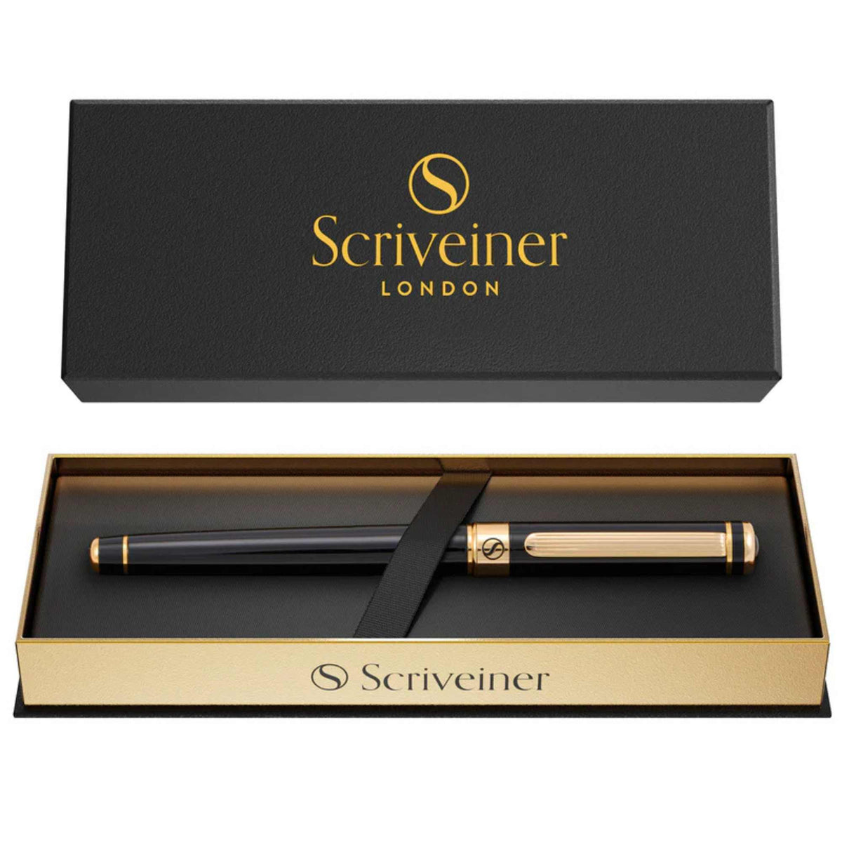Scriveiner London Scriveiner Classic Black Rollerball Pen - - SBKGifts.com