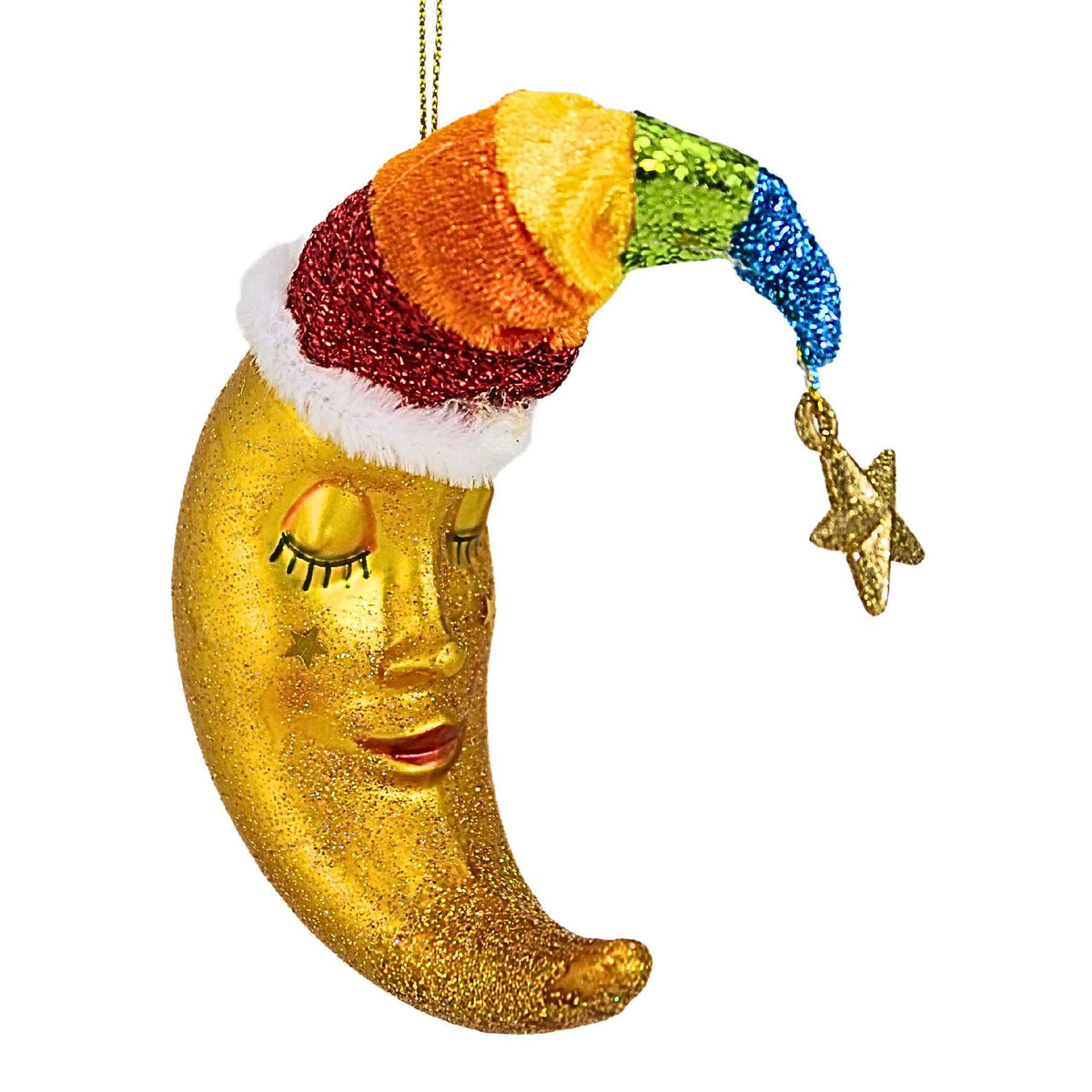 66145 Glitter Rainbow Moon Ornament 7981351B