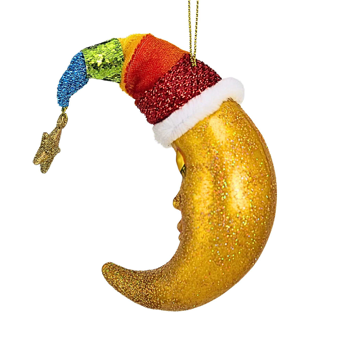 December Diamonds Glitter Rainbow Moon Ornament - - SBKGifts.com