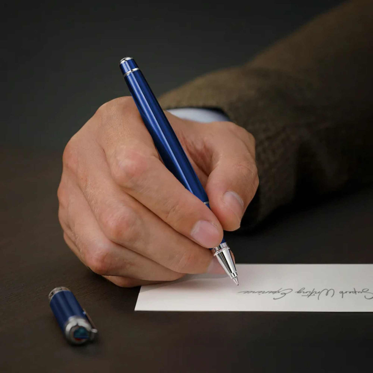 Scriveiner London Scriveiner Classic Blue Rollerball Pen - - SBKGifts.com