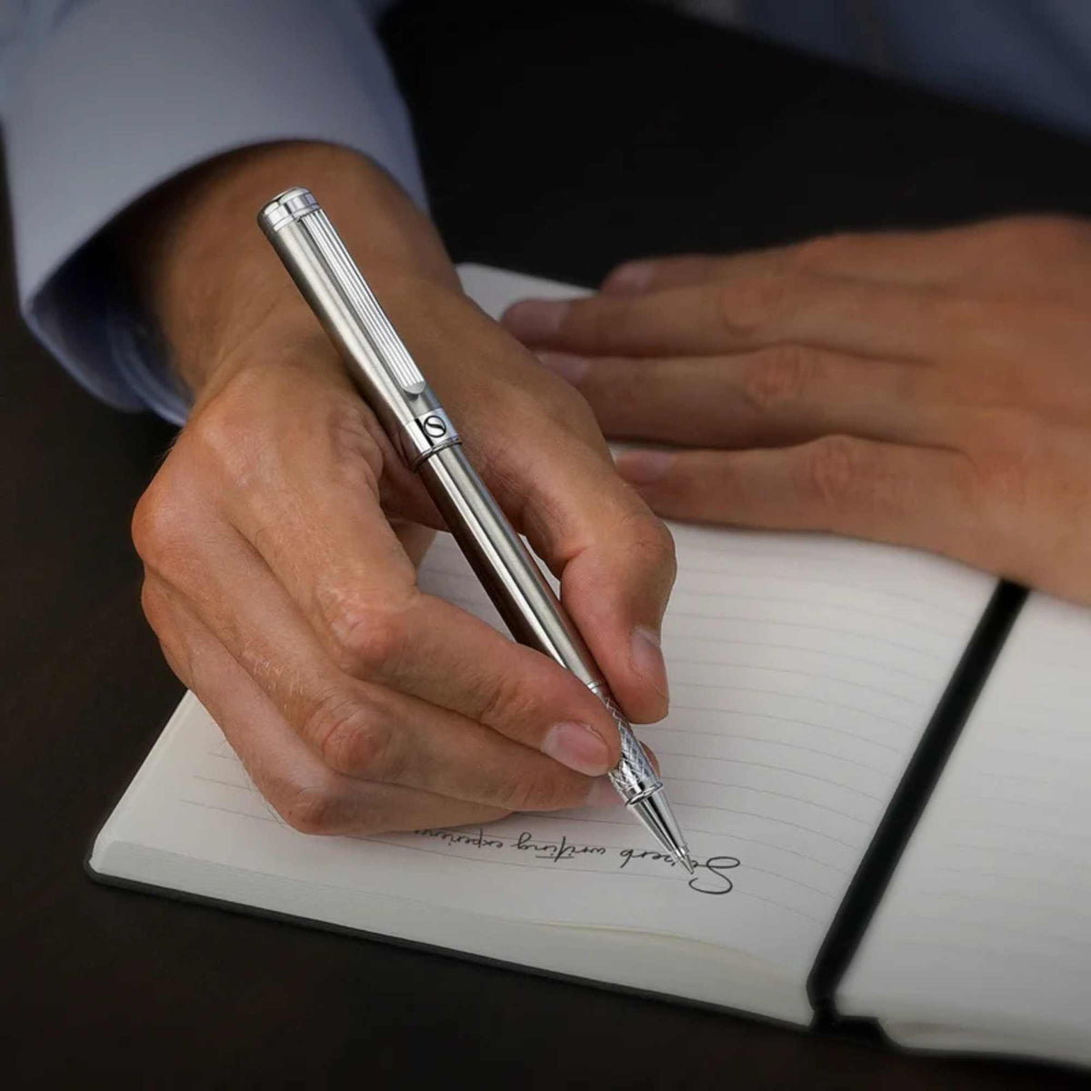 Scriveiner London Scriveiner Classic Silver Rollerball Pen - - SBKGifts.com