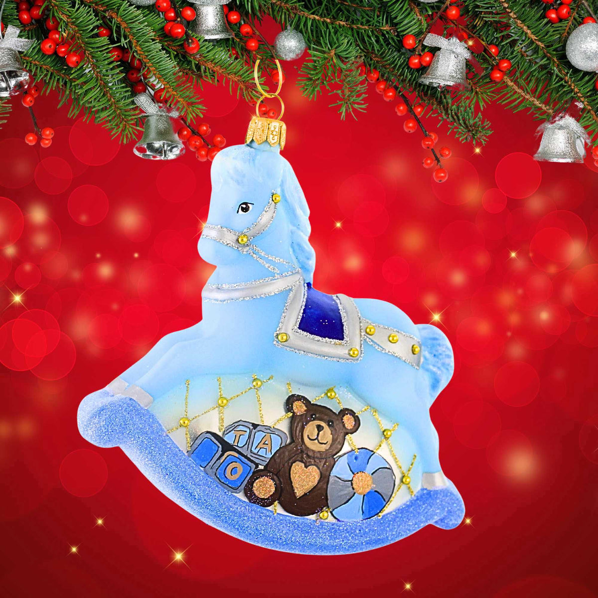 Blubom Blue Rocking Horse - - SBKGifts.com