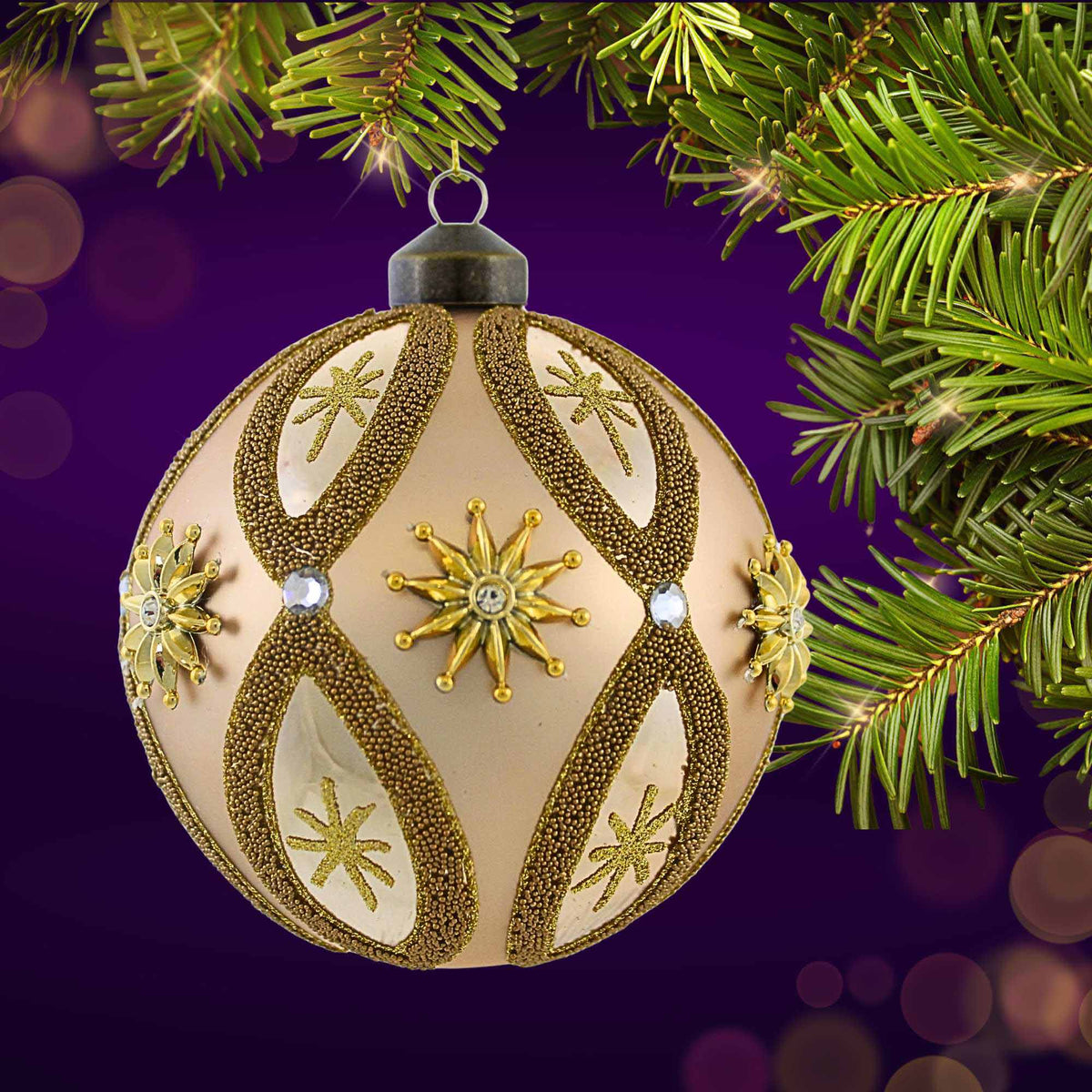 December Diamonds Gold Ball Ornament - - SBKGifts.com
