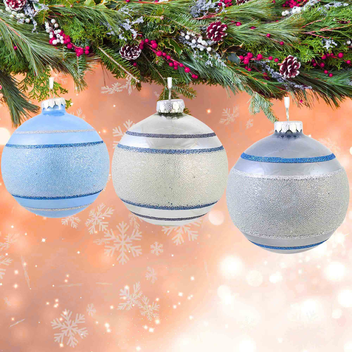December Diamonds Banded Striped Set/3 - - SBKGifts.com