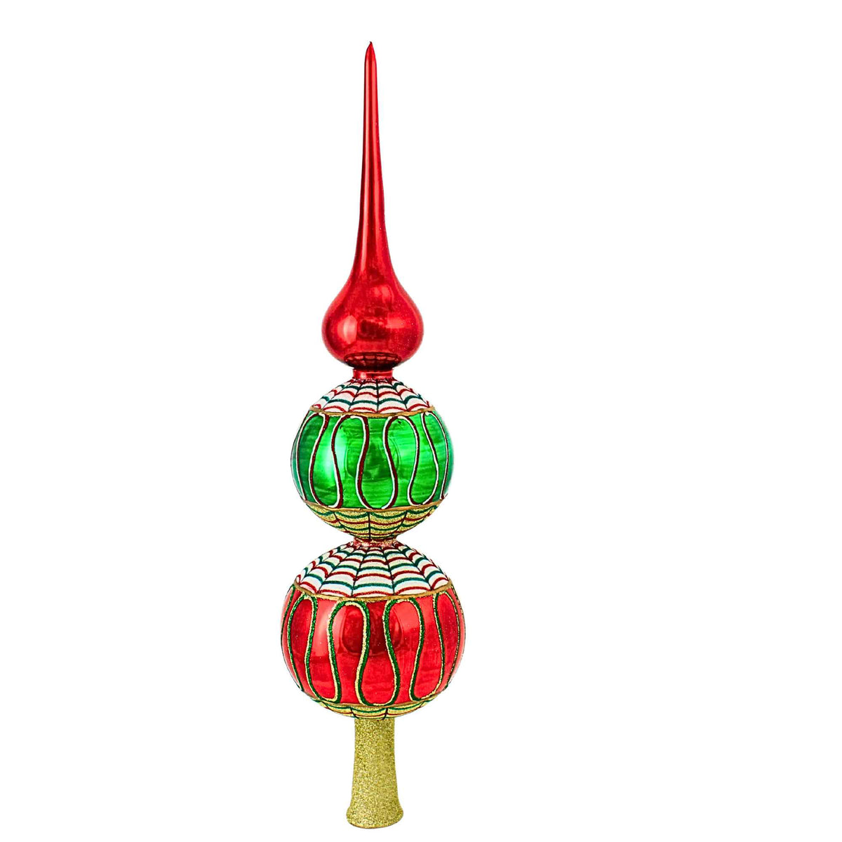Joy To The World Ribbon Candy Finial - - SBKGifts.com