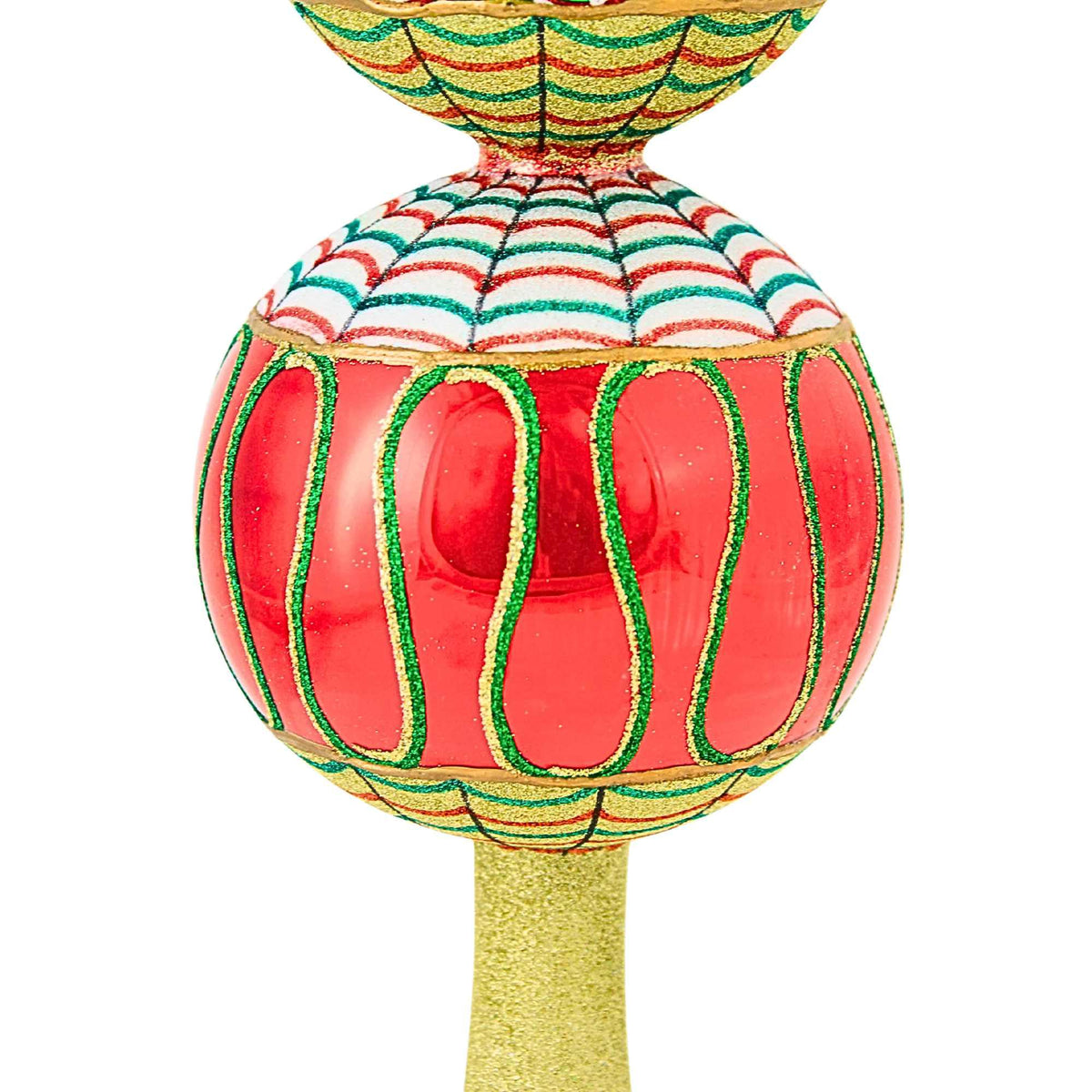 Joy To The World Ribbon Candy Finial - - SBKGifts.com